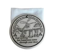 Bread Basket Warming Stone with Flour Sack Towel Liner