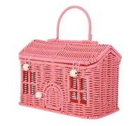 Bread Basket With Lid - PP Imitation Rattan | Woven Wicker Baskets House Shape Creative Gift Box | Vintage Rattan Hand Basket For Picnic Organizing And Home Storage