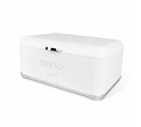Bread Bin Box Stainless Steel Vintage Retro Black White Easy Clean Hinged Lid UK