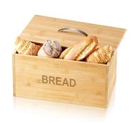 HOMION Bread Bin Bread Storage Box Removable Lid Compact Wood Wood Countertop Bread Storage for Kitchen Stylish, Eco-Friendly, and Practical Environmentally Conscious (Flat Pack)