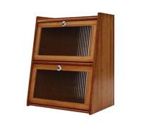 Bread Bin Corner Small Cupboard Wooden Bread Storage Dark Brown Small Sideboard Three-Story Large Food Container for Kitchen Countertop, Study, Warehouse, Bathroom, Bedroom (40×28×50cm) (Triple layer)