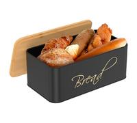 Bread Bin for Kitchen,Metal Bread Box with Bamboo Cutting Board Lid,33x19x13CM Countertop Breads Storage Container,White Kitchen Decor Organizer for Homemade Breads,Toast,Bagel,Dry Food Fruits