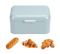Bread Bin, Metal Cream Bread Bins for kitchen, Vintage Bread Box Container Holder, Kitchen Countertop Storage Breadbin, Food Storage Box for Fresh Loaves,Cookies,Pastries,Black,30.5x18x16 cm (blue)