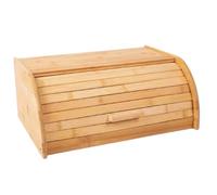 Bread Bin Roll Top Lid Bread Box Kitchen Countertop Storage Container Natural Engineered Wood Bread Storage Container for Loaves, Pastries, Buns, Bagels, Muffins, Cupcakes & Cookies 27x 16 x 40cm