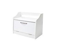 Bread Bin, White Wooden, Freestanding Work Top Storage. Shelf above, Traditional design from the Minack Range by Elegant Brands
