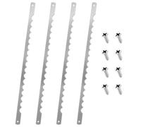 Bread Bow Knife Blades - 4 Pcs 10.8 In Serrated Steel Replacements, 420 Stainless, Includes 8 Screws; Fast Install For Smooth Cuts