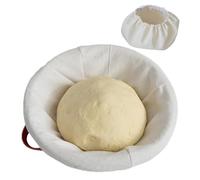 Bread Bowl, Handmade Proofing Baskets, Double Handle Dough Rising Box with Liner Cloth Cover, Artisan Bakery Baking Supplies for Pastry Fermentation Storage Home Kitchen Use
