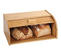 Bread Box Bamboo 40 X 27 X 16.9 Cm Movable Rolling Lid
