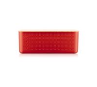 Bodum Bistro 11555-04 Large Bread Bin with Bamboo Lid 24 cm x 37 cm x 14 cm Red