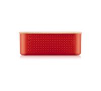 Bodum Bistro 11740-04 Small Bread Bin with Bamboo Lid 19 cm x 29 cm x 11 cm Red