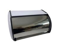 Bread Box Rustic Bread Bin with Roll Lid for Coffee Shop Cookies Baked Goods White, 34.5x23x14.5cm