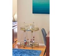 Bread + Butter 2 Tier Oval Acrylic Bar Cart Gold Edge Bread + Butter Gold