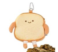 Bread Coin Pouch | Toast Coin Holder with Zipper,Backpack Pendant, Cute Coin Pocket, Small Money Pouch, Plush Makeup Bag