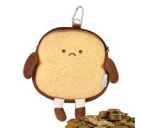 Bread Coin Purse, Plush Coin Purse | Zipper Change Wallet Toast | Plush Backpack Pendant, Cute Coin Purse, Money Wallet for Women and Girls, Burnt Toast, Fare riferimento alla descrizione, Please
