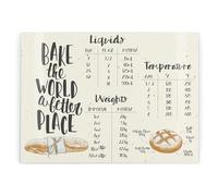 Bread Conversion Chart Large Rectangular Glass Worktop Protector - Gifts for Cooks/Bakers - Smooth Board Kitchen Chopping/Cutting Board Worktop Saver with Non-Slip Feet 39cm x 28.5cm (15" x 11")