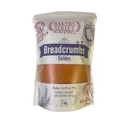 Bread crumbs 1kg (Gold) By Bakers Street - Crispy & Light Coating for Frying & Baking - Ideal for Chicken, Fish, Vegetables & Casseroles - Even Texture, Resealable Pack, Sncaks