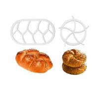 Bread Dough Press Mold Set,2 PCS Round Oval Bread Mould Baking Bread Rolls Mold Plastic Pastry Cutters Dough Biscuit Press Rolls Baking Mould for Baking Supplies