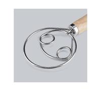 Bread Dough Whisk, Professional Egg Beater, Danish Dough Mixer, Wooden Handle, Kitchen Accessory (Both Eyes)
