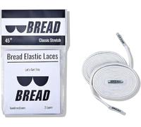 Bread Elastic Shoelaces - Tie Once, Slip On Convenience - Premium Stretch Laces for Boots, Running Shoes, and Everyday Wear, Cloud White, 45"