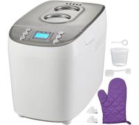 Bread Maker 15-in-1, Programmable Digital Machine with Nonstick Ceramic Pan for Gluten-Free, Dough, Sourdough & Yogurt
