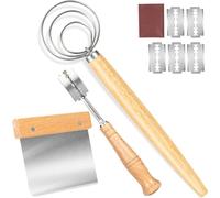 Bread Making Tools Set of 3, Danish Dough Whisk, Bench Scraper and Bread Lame, Great for Baking Sourdough