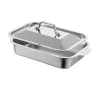 Bread Pan - Stainless Steel Baking Tray | Baking Trays for Oven, Baking Tins with Lid and Handle | Rectangular Cake Bakeware for Cake Bread Lasagna Gratin Pizza Oven Kitchen Home