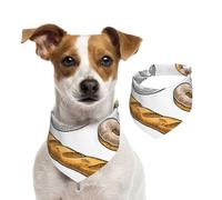 Bread Pattern On White,Dog Bandanas Cotton Pet Scarf Adjustable Bibs for Pet,L