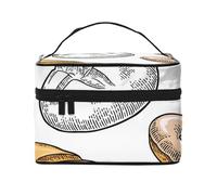 Bread Pattern On White, Makeup Bag, Portable Cosmetic Bag for Women - Travel Cosmetic Organizer, Toiletry Pouch, The Go-to Gift That Never Disappoints for Special Moments