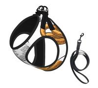 Bread Pattern On White,Pet Harness,Adjustable Reflective Dog Harness,Pet Leash Vest,M