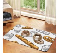 Bread Pattern On White,Waterproof Pet Feeding Mat,PU Leather Placemats for Cat Dog Water Bowl,Food Mats,40x60cm