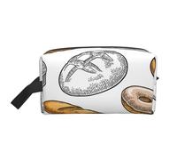 Bread Pattern On WhiteLarge Capacity Cosmetic Organizer,Travel Makeup Bag for Women