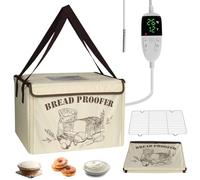 Bread Proofer Dough Proofing Box, 10-45℃ Temperature Control & 12H Timer, 3-Side Heating & NTC Sensor for Sourdough, Pizza Dough, Yogurt, Bread Baking, Foldable with Visible Window & Cooling Rack