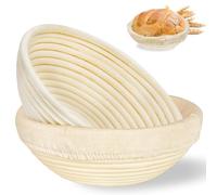 Bread Proofing Basket: 2 PCS Sourdough Proofing Basket with Liner - Round Banneton Basket for Baking