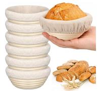 Bread Proofing Basket Basket Set of 6 Banneton Basket Dough Proofing Bowl 6 Inch Round Proofing Bowls Handmade Rattan Baskets Artisan Sourdough Bread Making Kit