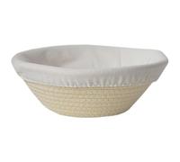 Bread Proofing Basket - Cotton Rope Basket, Artisan Bread Basket, Kitchen Baking Supplies | Handmade Cotton Rope Sour Dough Basket with Liner, Kitchen Gadget for Artisan Breads, 3.74x7.87x3.35in