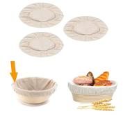 Bread Proofing Basket Liners, 3Pcs Banneton Liner for Oval & Round Banneton Baskets, Sourdough Bread Proofing Cloth Cover, Rising Dough Linen Baking Supplies for Home Bakers (3-inch)