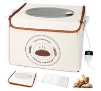 Bread Proofing Box with 6 Temperature Settings(50-122℉) & 48H Timer, Foldable Dough Proofer with Metal Rack, Folding Sourdough Proofing Box for Bread Baking, Pizza, Yogurt, Kombucha, Wine