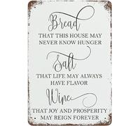 Bread Salt Wine Its A Wonderful Life Wall Vintage Metal Wall Poster Tin Sign Wall Art Funny Decor Bathroom Garage Bar and Club 8x12 Inch