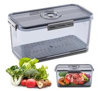 Bread Sealed Box with Instant Record Bread Storage Box, Food Grade Plastic Bread Storage Container with Lid, for Kitchen Bread/Toast/Fruit Storage Container, Large Size 32.5*17.5*15.5cm (Grey)