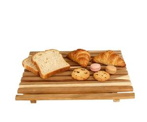 Bread Serving Tray - Charcuterie Boards, Wooden Serving Platter, Large Capacity Non-Slip Bread Holder Trays for Kneading Slicing Breaking Toast Meat Snack Display Baking Home Kitchen Dining Dough