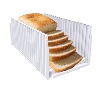 Bread Slicer for Homemade Bread, Adjustable Width Bread Slicing, Foldable Portable Bread Cutter Suitability for Homemade Bread, Bagel,Cakes - Kitchen Gadget, Baking Tool & Gift (White)