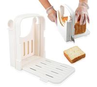 Bread Slicer for Homemade Bread, Plastic Bread Slicing Guide Foldable Bread Cutting Guide Tools Adjustable Loaf Slicer Cutter Sandwich/Toast Maker for Bread, Bagel, Sourdough, Cake (#4)