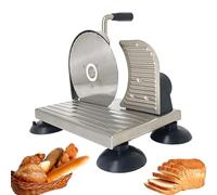 Bread Slicer, Hand-Crank Design with Adjustable Thickness, Removable Stainless Steel Body, Scale Line and Suction Cup for Kitchen and Supermarket