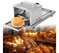 Bread Slicer Machine - Manual Bagel and Bun Cutter with 4-Position Thickness, Heavy-Duty Stainless Steel, Push-Pull Portioning for Sandwiches and Toast