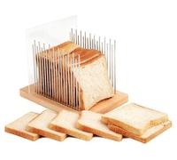Bread Slicer, Stainless Steel Bread Slicer for Homemade Bread, with Adjustable Guide, Compact & Foldable for Perfect Sourdough Rounds, Bagels, Cake, and Toast