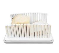 Bread Slicer with Tray, Foldable Toast Cutter Board, Compact Baking Tool for Lunch Meats, Cheese, Ham, Sandwiches, Scallops, Kitchen Use