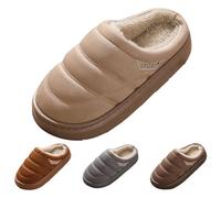 Bread Slippers Men, Men And Women Slippers, Fleece Lined Shoes Plush Trend Footwear Memory Foam Shoe With Thick Bottom Winter Warm Shoes Indoor Closed Toe Slipper Slip On Outdoor Sliders