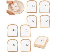 Bread Sponges, 8Pcs Toast Shaped Pop-Up Compostable Sponges, Creative Plant-Based Cellulose Kitchen Scrubber Pads, Non-Scratch Dish Scrubber, Reusable Absorbent Funny Cleaning Tools (A-8pcs)