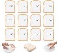 Bread Sponges, 8Pcs Toast Shaped Pop-Up Compostable Sponges, Creative Plant-Based Cellulose Kitchen Scrubber Pads, Non-Scratch Dish Scrubber, Reusable Absorbent Funny Cleaning Tools (B-12pcs)