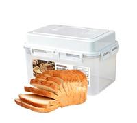 Bread Storage Container | Clear Airtight Food Storage Box | Bread Bin with Lid and Handle | for Cabinet Pantry Refrigerator Freezer Kitchen Counter Baking